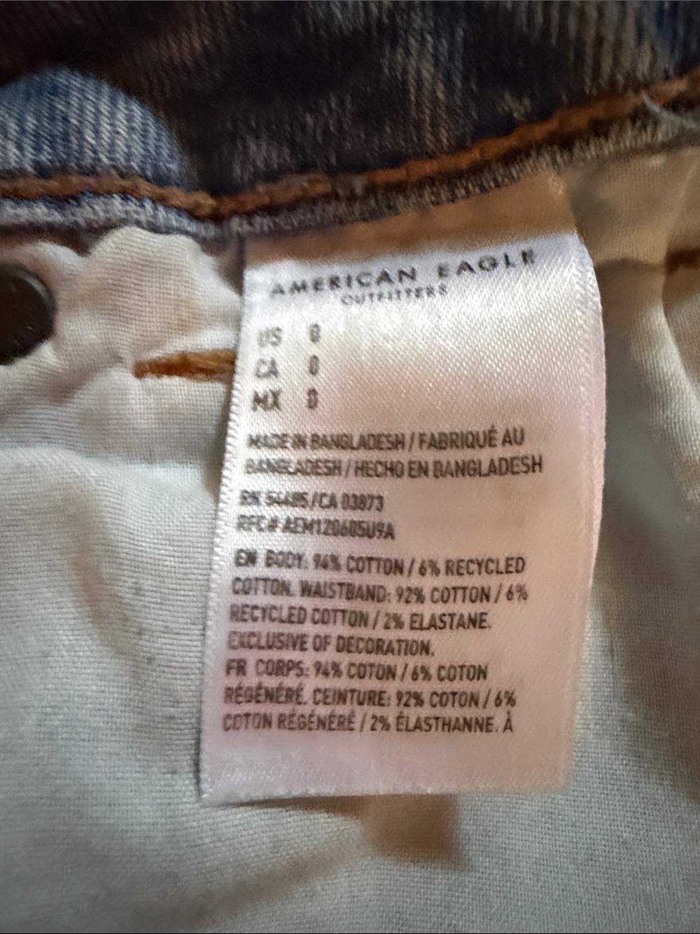 American Eagle Outfitters Light Blue Distressed Denim Cutoff Shorts - Picture 4 of 4